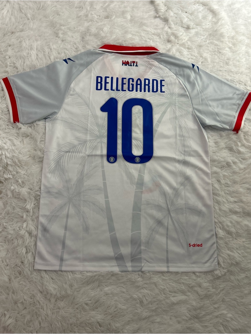 Haiti Bellegarde #10 White and Blue Soccer Jersey